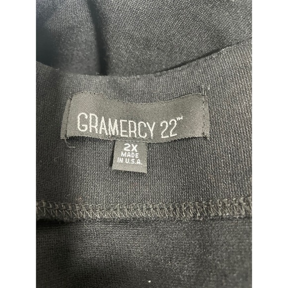 Gramercy 22 Women 2X Black Pencil Skirt Faux Leather Pockets Career Made in USA - Picture 2 of 10